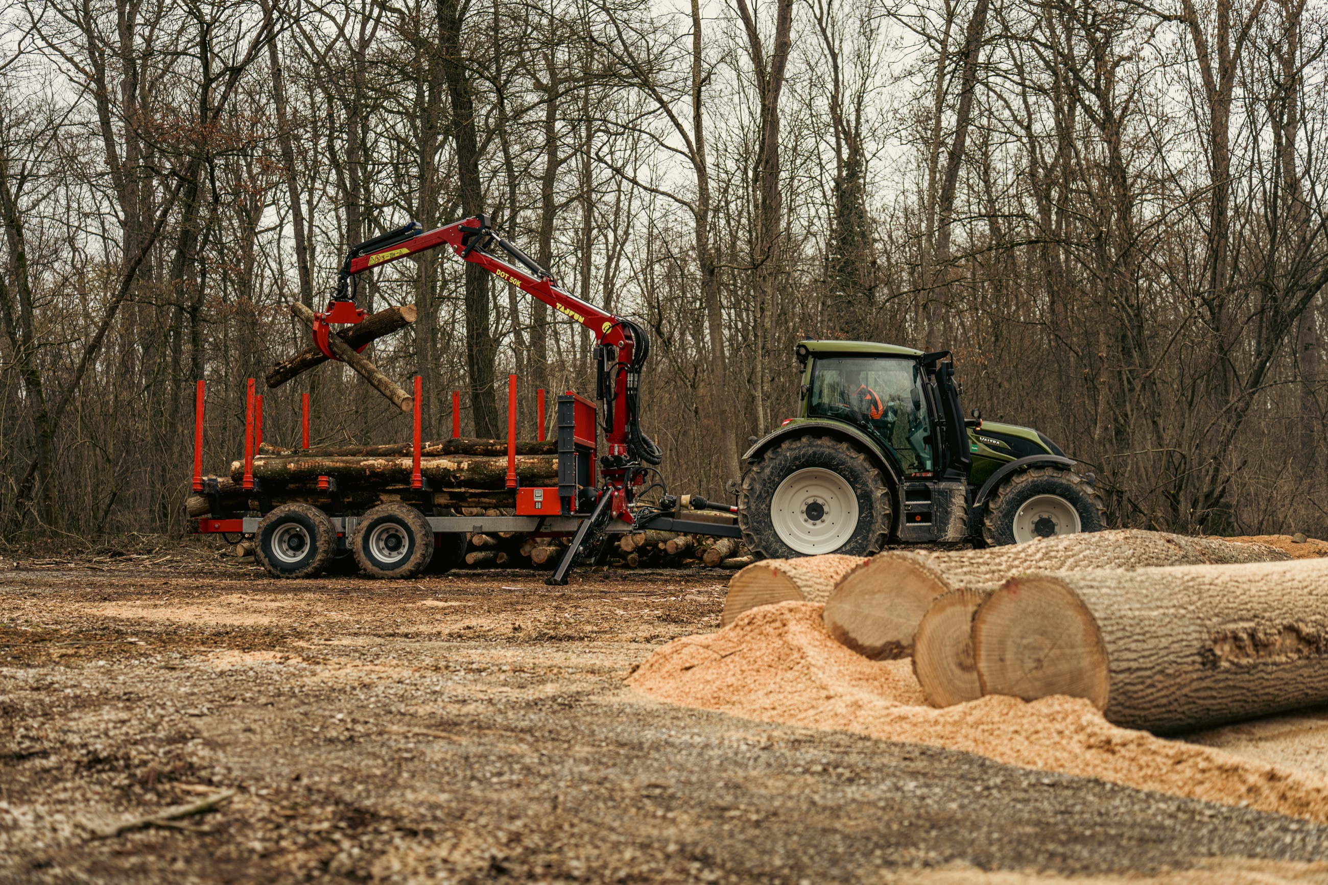 Zerkleinerung von Holz zu Hackschnitzeln