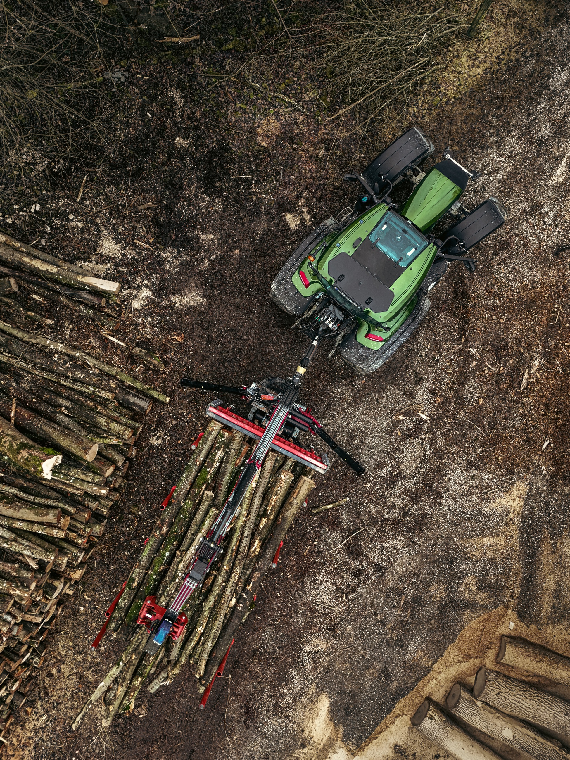 Holzproduktion – Luftaufnahme Hof